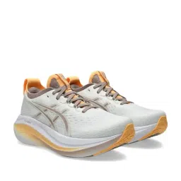 Asics Women's GEL-NIMBUS 27 White & Fawn Running Shoes image 2