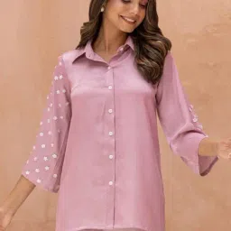 BInfinite Pink Blossom Embellished Shirt-picture-35