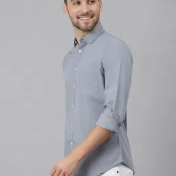 Dennis Lingo Grey Cotton Slim Fit Shirt image 3