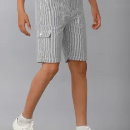 Under Fourteen Only Boys Black Cotton Striped Short image 3