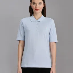 TOMMY HILFIGER Blue Solid T-Shirt image 1