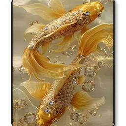 Livin'luxe Beige & Gold-Toned 3D Koi Fish Wall Art image 3