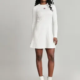 TOMMY HILFIGER Ecru Solid Dress image 1