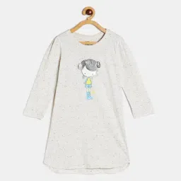 MINIKLUB Kids Grey Textured Full Sleeves Dress-picture-14