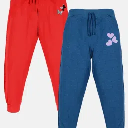 Kiddopanti Kids Red & Blue Embellished Trackpants (Pack Of 2)-picture-42
