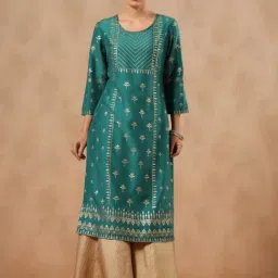 Ishin Green Printed Straight Kurta-picture-31