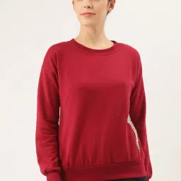 Belle Fille Maroon Full Sleeves Sweatshirt image 1