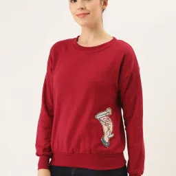 Belle Fille Maroon Full Sleeves Sweatshirt image 3