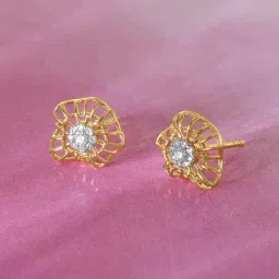 Mia by Tanishq Diamond 14k (585) Yellow Gold Earrings for Women image 2