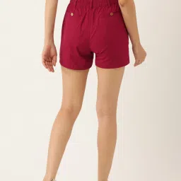 BRINNS Maroon Regular Fit Mid Rise Shorts image 2
