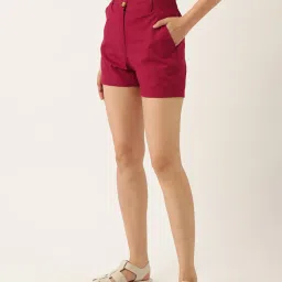 BRINNS Maroon Regular Fit Mid Rise Shorts image 3