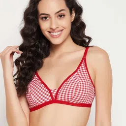 Clovia Red Half Coverage Non-Padded Wireless Plunge Bra image 1