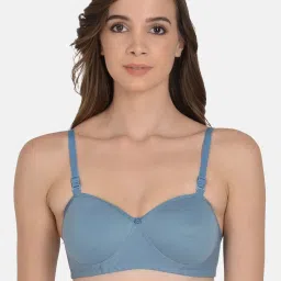 mod & shy Blue Lightly Padded Balconette Bra image 1