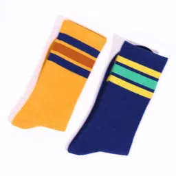 Thela Gaadi Unisex Pack Of 2 Calf Length Stripes Socks image 2