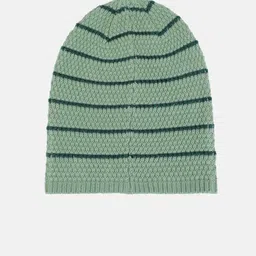 DressBerry Women Green Self Design Acrylic Beanie image 2
