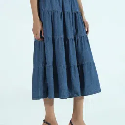 SHOWOFFFF Blue Regular Fit Skirt image 3