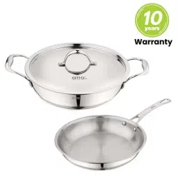 ALLO Silver Borosilicate Glass Induction Friendly Triply Stainless Steel Kadhai,Frypan&Kadhai With Lid (4.2 L)-image-15