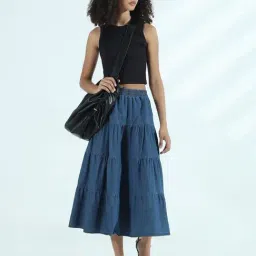 SHOWOFFFF Blue Regular Fit Skirt image 5