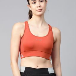 Alcis Rust Orange Full Coverage Lightly Padded Workout Bra WAS20R151330-picture-2