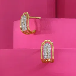 Mia by Tanishq Diamond 14k (585) Yellow Gold Earrings for Women image 2