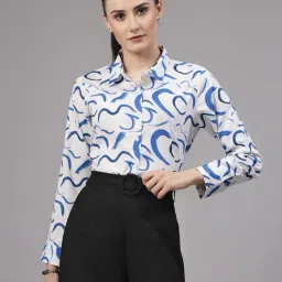 Style Quotient Blue & White Printed Shirt-image-91