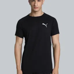 Puma Black Slim Fit Texture Sports T-Shirt-image-24