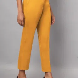 BRINNS Yellow Solid Formal Trousers image 3