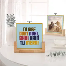 Personalized Bhai Hai Tu Mera Double Side Frame And Chocolate Combo image 4