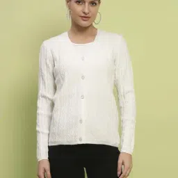 MADAME White Self Pattern Cardigan-picture-37