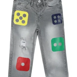 allen solly junior Allen Solly Kids Grey Printed Jeans image 1