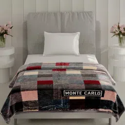 Monte Carlo Grey Polyester Printed Single Bed Winter Blanket Everest Plus 2 Ply image 2
