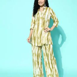Libas Green Cotton Printed Tunic Pyjamas Set-picture-19