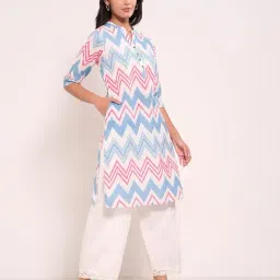 Rangmanch By Pantaloons Blue Regular Fit Printed Kurta image 3