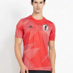 adidas JFA PRESHI White & Red Regular Fit Round Neck T-Shirt image 1