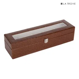 La Trove 5 Slot Watch Display Box With Glass Top image 5