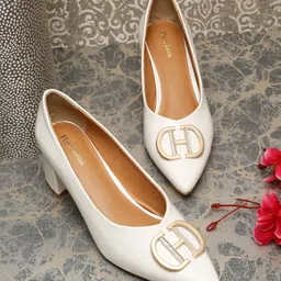 Flat n Heels Women Solid Pointed Toe Patent Pumps-image-6