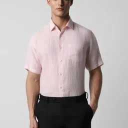 Van Heusen Pink Linen Skinny Fit Shirts-image-75