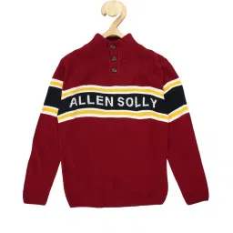allen solly junior Allen Solly Kids Maroon Printed Full Sleeves Sweater image 1