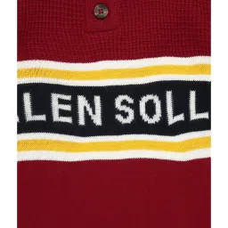 allen solly junior Allen Solly Kids Maroon Printed Full Sleeves Sweater image 3