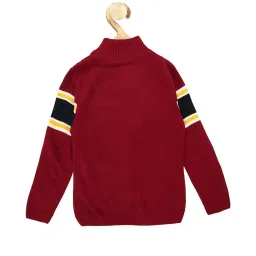 allen solly junior Allen Solly Kids Maroon Printed Full Sleeves Sweater image 2