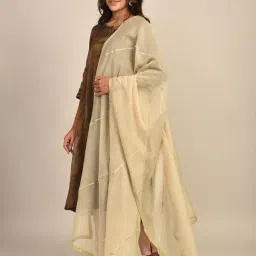 Jaypore Beige Hand Embroidered Dupatta-picture-35