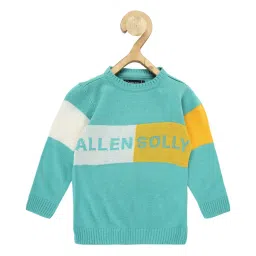 allen solly junior Allen Solly Kids Blue Printed Full Sleeves Sweater image 1