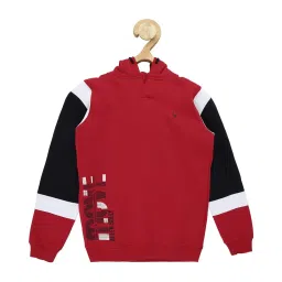 allen solly junior Allen Solly Kids Red Printed Full Sleeves Sweatshirt image 1