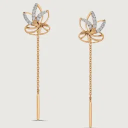 Mia by Tanishq Diamond 14k (585) Yellow Gold Earrings for Women image 3