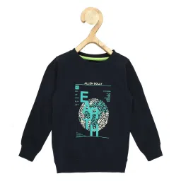 allen solly junior Allen Solly Kids Navy Printed Full Sleeves Sweatshirt image 1