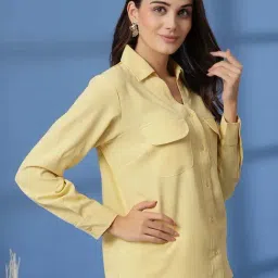 Melon By plusS Yellow Plain Shirt image 2