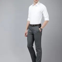 Park Avenue Self Design Slim Fit Textured Formal Shirt image 4