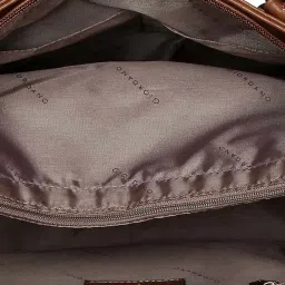 Giordano Blossoms 2020 Brown Textured Medium Tote Handbag image 4