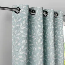 Haus & Kinder Blue Polyester Abstract Ocean Breeze Eyelets 7 ft Door Curtain image 5
