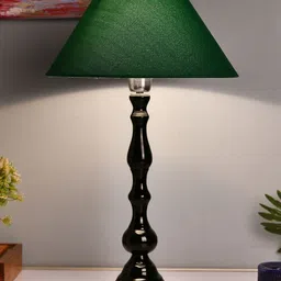Homesake Black & Green Solid Teardrop Handcrafted Table Lamp with Shade-picture-23